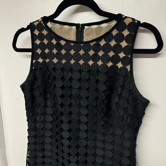 Ralph Lauren LRL Black Melia Dot Lace Sheath Cocktail Dress Size 4 Small - Picture 3 of 8